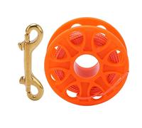 QWUUYEC Spool Détendeur Plongée, Bobine de Plongée 30M, Fil Fluorescent Orange, Double Clip P en Laiton - Léger et Compact, Résistant à la Corrosion, Idéal pour Plongée Technique et (Orange)