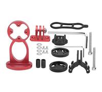 QWUUYEC Support Extension Guidon Vélo en Aluminium avec Clip Lampe, Compatible GPS et Caméra, Rouge - Multifonction, Durable, Vue Confortable Roseau (Rouge)