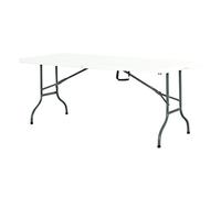 QWUUYEC Table pliante centrale en plastique robuste avec poignée de transport, portable et étanche, cadre en acier durable, polyvalente pour les événements intérieurs et extérieurs 183 cm