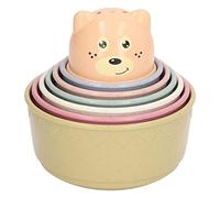 QWUUYEC Tasses empilables pour Tout - Petits - Jouet éducatif précoce, développement des compétences visuelles + Jouets d'eau Amusants pour Enfants de 1 à 3 Ans (Jaune)