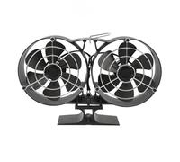 QWUUYEC Ventilateur Cheminée 12 Lames Aluminium avec Protection, Double Moteurs, Circulation Chaleur Optimale - Économie D'énergie, Silence 25db, Portable et Compact