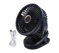 QWUUYEC Ventilateur Clip USB 10000mAh, Mini Ventilateur de Bureau Rechargeable, Portable, Rotation 360 Degrés - Batterie Longue Durée, Silence et Sécurité, Idéal Pour Chambre et Bureau (Bleue)
