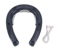 QWUUYEC Ventilateur Cou Portable Sans Lame, Refroidisseur Rechargeable 6000mAh, Affichage Numérique - Léger, Silencieux, Trois Modes de Refroidissement et Chauffage, Idéal Extérieur (Bleu foncé)