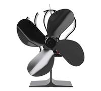 QWUUYEC Ventilateur De Cheminée 4 Lames En Alliage D'Aluminium, Résistant Haute Température, Sans Piles, Pour Poêle À Bois - Propulsé Par Chaleur, Silencieux, Améliore Convection Et