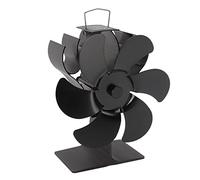 QWUUYEC Ventilateur Poêle 6 Lames Noir, Ventilateur Auto - Démarrant Résistant Haute Température 152mm - Économique Sans Pile, Faible Bruit, Améliore Efficacité Chauffage