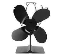 QWUUYEC Ventilateur Poêle à Bois Autonome 4 Lames, Résistant à la Chaleur, 152mm Diamètre, Auto - Démarrage - Silence Optimisé, Économie d'Énergie, Améliore Rendement Chauffage