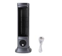 QWUUYEC Ventilateur Tour Sans Pale Professionnel, Ventilateur de Table USB Silencieux 3 Vitesses, Gris Compact - Moteur DC Puissant, Position Verticale et Horizontale, Idéal Chambre et