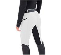 QWUVEDS Legging thermique fille équitation pantalon de yoga pantalon d'équitation pantalon sport taille haute exercice femme jeans homme pantalon jean avec trous, Blanc., M