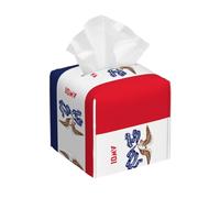 QWVBN Boîte à mouchoirs carrée en cuir avec drapeau de l'Iowa, tissu en cuir imperméable, adapté pour les salons, bureaux, salles de bains, etc.