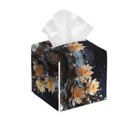 QWVBN Boîte à mouchoirs carrée en cuir blanc de style bohémien, tissu en cuir imperméable, convient pour le salon, le bureau, la salle de bain, etc.