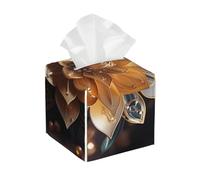 QWVBN Boîte à mouchoirs carrée en cuir blanc délicat fleur de lotus tissu en cuir imperméable, convient pour le salon, le bureau, la salle de bain, etc.