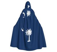 Qwvbn Cape à capuche avec drapeau de la Caroline du Sud pour Halloween, jeu de rôle, cape légère et drapée