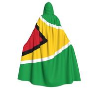 Qwvbn Cape à capuche avec drapeau de la Guyane pour jeu de rôle pour Halloween, cape légère et drapée