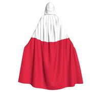 Qwvbn Cape drapée légère à capuche avec drapeau polonais pour jeux de rôle d'Halloween