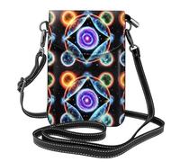 Qwvbn Cosmic Stars Sac à bandoulière en cuir pour téléphone portable, doux et imperméable, peut être utilisé comme portefeuille, avec une bandoulière amovible.
