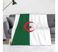 Qwvbn Couverture en flanelle 152,4 x 127 cm avec imprimé drapeau de l'Algérie douce, chaude, confortable et durable, utilisée pour la maison, le camping et les voyages