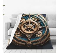 Qwvbn Couverture super douce avec imprimé d'engrenages steampunk - Plusieurs tailles - 127 x 101,6 cm - Chaude et confortable - Convient pour le salon, la chambre à coucher et les voyages