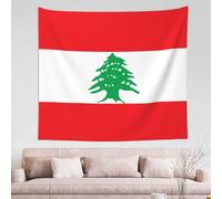 QWVBN Drapeau du Liban Tapisserie décorative en tissu avec une texture douce, adaptée pour une suspension murale, décoration de dortoir, etc.