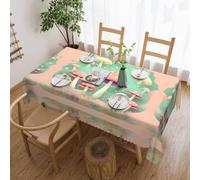 Qwvbn Dream Mushroom Nappe carrée en dentelle 137,2 x 182,9 cm imperméable et infroissable, adaptée pour les tables à manger et les tables basses