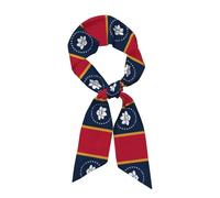 QWVBN Écharpe longue en soie imprimée drapeau de l'État du Mississippi, finition satinée douce, adaptée pour accessoiriser les vêtements, les couvre-chefs ou comme écharpe.