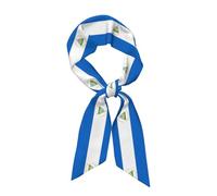 QWVBN Écharpe longue en soie imprimée drapeau du Nicaragua, finition satinée douce, convient pour accessoiriser les vêtements, les couvre-chefs ou comme écharpe.