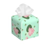 QWVBN Fleurs de lotus qui attendent de fleurir - Boîte à mouchoirs carrée en cuir - Tissu en cuir imperméable - Convient pour les salons, les bureaux, les salles de bains, etc.