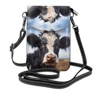 Qwvbn Joli sac à bandoulière en cuir de vache, doux et imperméable, peut être utilisé comme portefeuille, avec une bandoulière amovible.