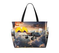 QWVBN Les avions sont des sacs de voyage de plage, légers et réutilisables, adaptés pour les voyages en famille, la gym et les aventures en plein air.