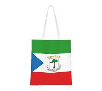 Qwvbn Les sacs fourre-tout en toile avec drapeau de la Guinée équatoriale sont réutilisables et adaptés pour le shopping, l'école, le travail, etc.