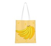 Qwvbn Les sacs fourre-tout en toile Cartoon Banana sont réutilisables et adaptés pour le shopping, l'école, le travail, etc.