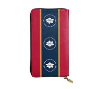 Qwvbn Mississippi Portefeuille long en cuir avec imprimé drapeau de l'État du Mississippi pour ranger les chèques et les téléphones portables pour homme et femme.
