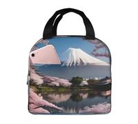 QWVBN Mt. Fuji in Early Spring Sac à déjeuner en aluminium épais avec poignée, conserve la chaleur et la fraîcheur, idéal pour les trajets et les pique-niques.