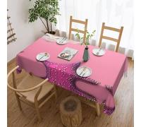 Qwvbn Nappe carrée en dentelle rose sable 137,2 x 182,9 cm, imperméable et infroissable, adaptée pour les tables à manger et les tables basses