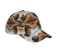 Qwvbn Nord American Bison Herd Casquette de baseball réglable pour course à pied, exercice et sports de plein air Noir