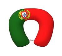 QWVBN Oreiller confortable en mousse à mémoire de forme drapeau portugais en forme de U, facile à démonter, idéal pour les voyages, le camping et la relaxation