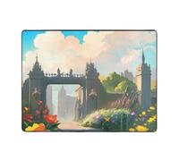 Qwvbn Outside the Castle Gate Prints Tapis de sol antidérapant 160 x 121,9 cm Décoration d'intérieur douce et antidérapante Convient pour les salons, les hôtels et les bureaux.