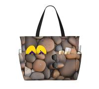 QWVBN Pebbles in the beach beach travel bag lightweight and Reusable suitable for family trips, gym and outdoor adventures.