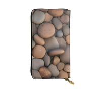 Qwvbn Pebbles in The Beach Portefeuille long en cuir pour ranger les chèques et les téléphones portables, convient aussi bien aux hommes qu'aux femmes.