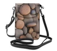 Qwvbn Pebbles in the Beach Sac à bandoulière en cuir à rabat, doux et imperméable, peut être utilisé comme portefeuille, avec une bandoulière amovible.
