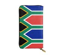 Qwvbn Portefeuille long en cuir avec imprimé drapeau de l'Afrique du Sud pour ranger les chèques et les téléphones portables pour homme et femme.