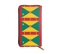 Qwvbn Portefeuille long en cuir imprimé drapeau de la Grenade pour chèques et téléphones portables pour homme et femme