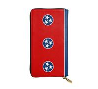 Qwvbn Portefeuille long en cuir imprimé drapeau de l'État du Tennessee pour ranger les chèques et les téléphones portables, convient aussi bien aux hommes qu'aux femmes.