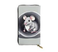 Qwvbn Portefeuille long en cuir imprimé Mouse in the Hole pour chèques et téléphones portables, convient aussi bien aux hommes qu'aux femmes.