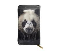 Qwvbn Portefeuille long en cuir imprimé Panda in the Water Prints pour chèques de caisse et téléphones portables, convient aussi bien aux hommes qu'aux femmes.
