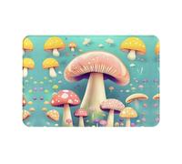 Qwvbn Pretty Little Champignons Tapis de sol antidérapant durable et résistant aux taches pour porte extérieure, terrasse, porche