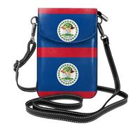 Qwvbn Sac à bandoulière en cuir avec rabat drapeau du Belize, doux et imperméable, peut être utilisé comme portefeuille, avec une bandoulière amovible.