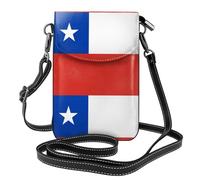 Qwvbn Sac à bandoulière en cuir avec rabat pour téléphone portable Motif drapeau du Chili Doux et imperméable Peut être utilisé comme portefeuille, avec une bandoulière amovible.