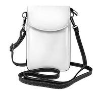 Qwvbn Sac à bandoulière en cuir blanc uni, doux et imperméable, peut être utilisé comme portefeuille, avec une bandoulière amovible.