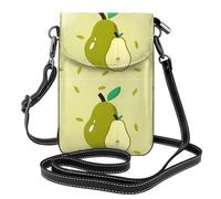 Qwvbn Sac à bandoulière en cuir de poire, doux et imperméable, peut être utilisé comme portefeuille, avec une bandoulière amovible.