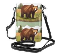 Qwvbn Sac à bandoulière en cuir marron pour téléphone portable, doux et imperméable, peut être utilisé comme portefeuille, avec une bandoulière amovible.